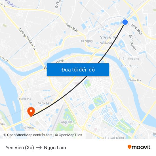 Yên Viên (Xã) to Ngọc Lâm map