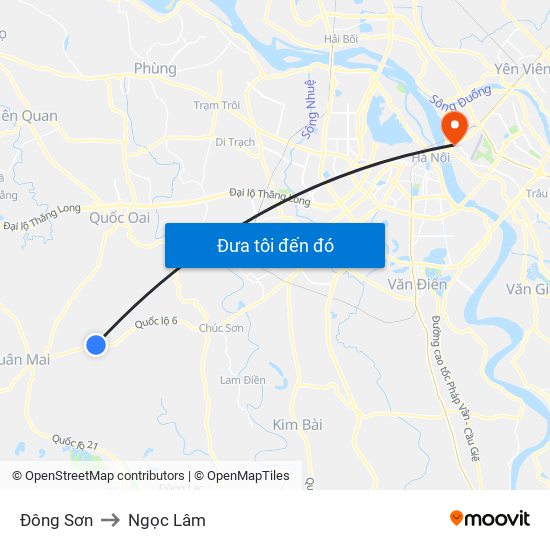 Đông Sơn to Ngọc Lâm map