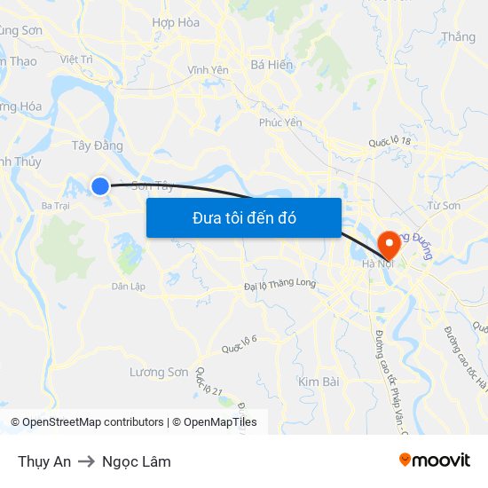 Thụy An to Ngọc Lâm map