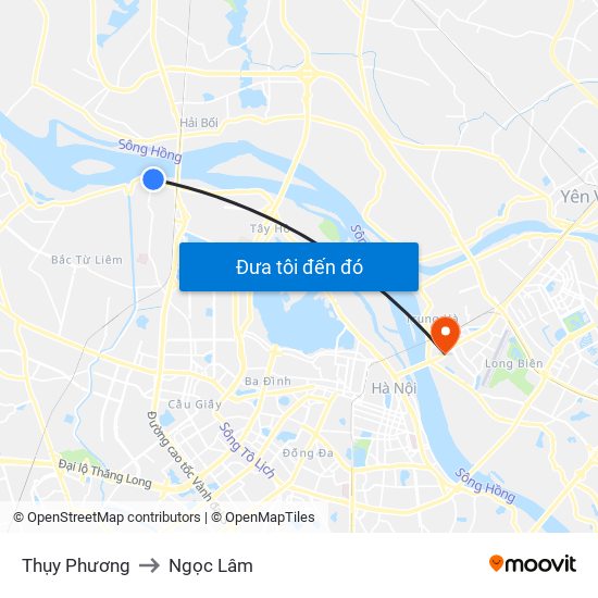 Thụy Phương to Ngọc Lâm map