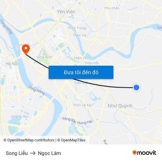 Song Liễu to Ngọc Lâm map