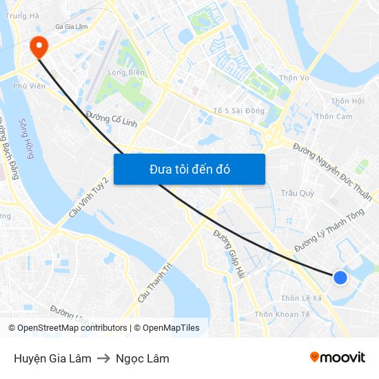 Huyện Gia Lâm to Ngọc Lâm map