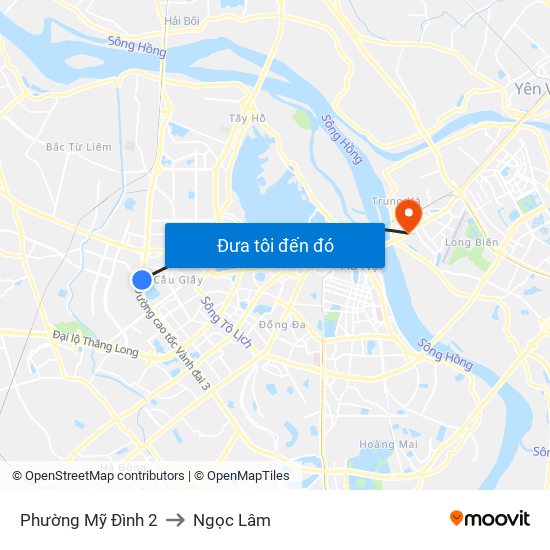 Phường Mỹ Đình 2 to Ngọc Lâm map