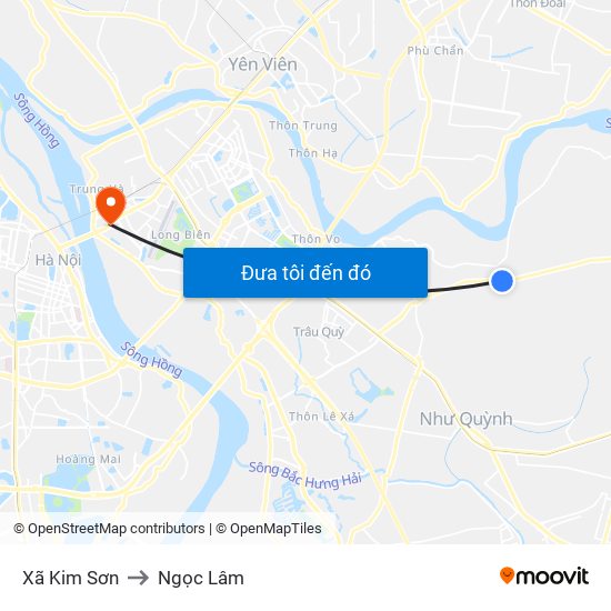 Xã Kim Sơn to Ngọc Lâm map