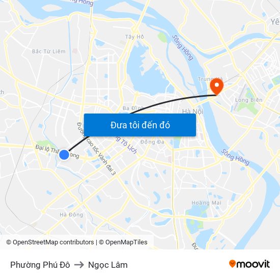 Phường Phú Đô to Ngọc Lâm map