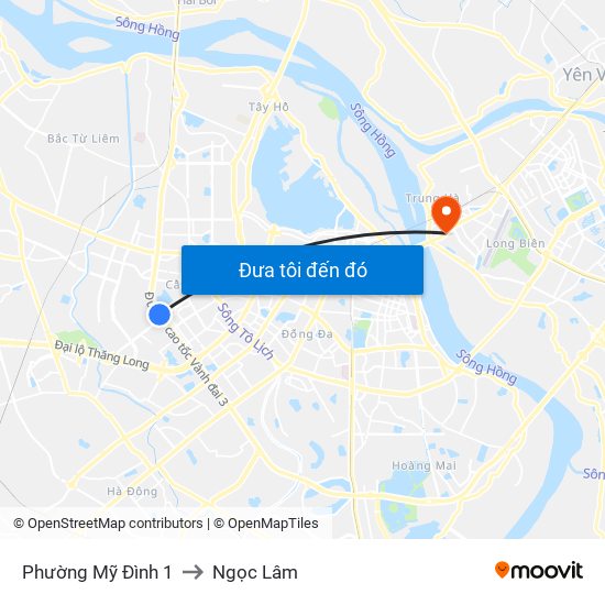 Phường Mỹ Đình 1 to Ngọc Lâm map