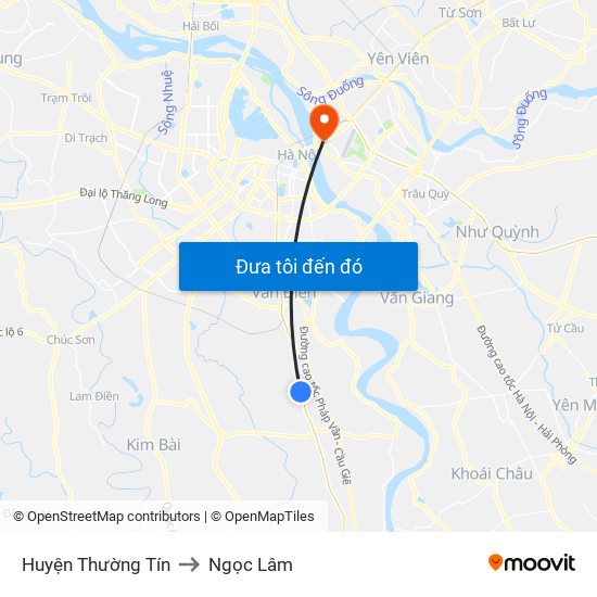 Huyện Thường Tín to Ngọc Lâm map