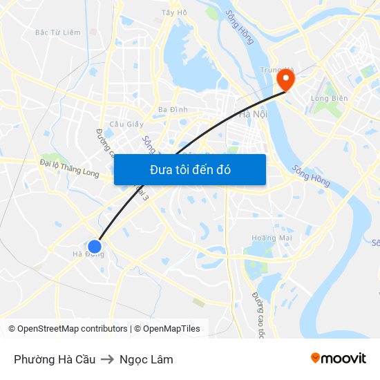 Phường Hà Cầu to Ngọc Lâm map