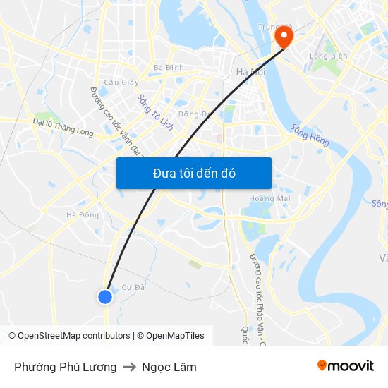 Phường Phú Lương to Ngọc Lâm map