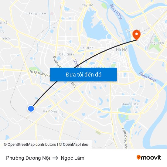 Phường Dương Nội to Ngọc Lâm map