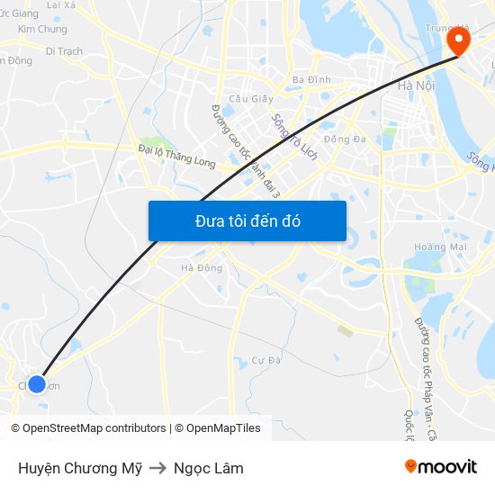 Huyện Chương Mỹ to Ngọc Lâm map