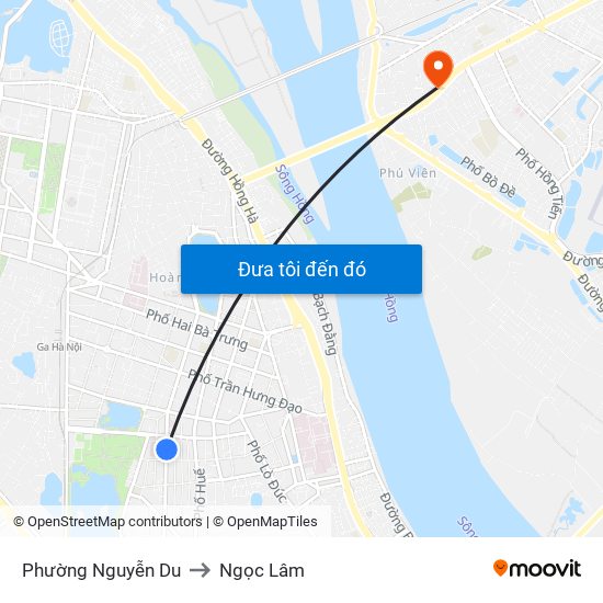 Phường Nguyễn Du to Ngọc Lâm map