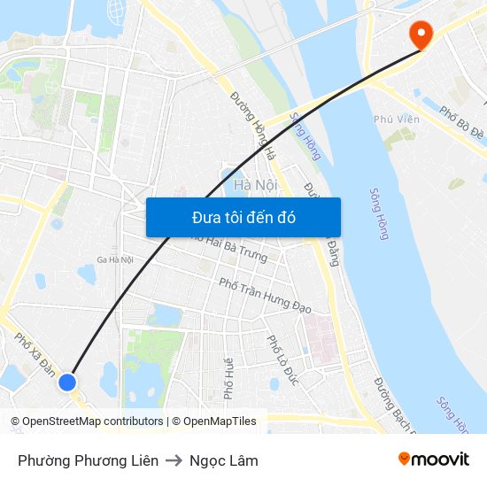 Phường Phương Liên to Ngọc Lâm map