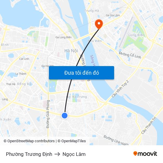 Phường Trương Định to Ngọc Lâm map