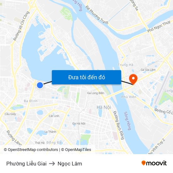 Phường Liễu Giai to Ngọc Lâm map