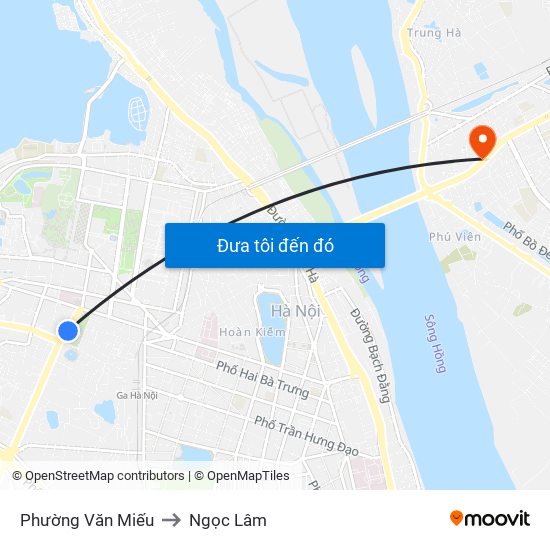 Phường Văn Miếu to Ngọc Lâm map