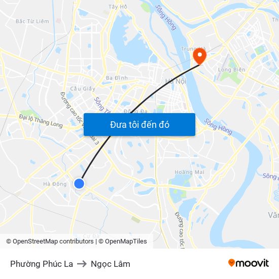 Phường Phúc La to Ngọc Lâm map