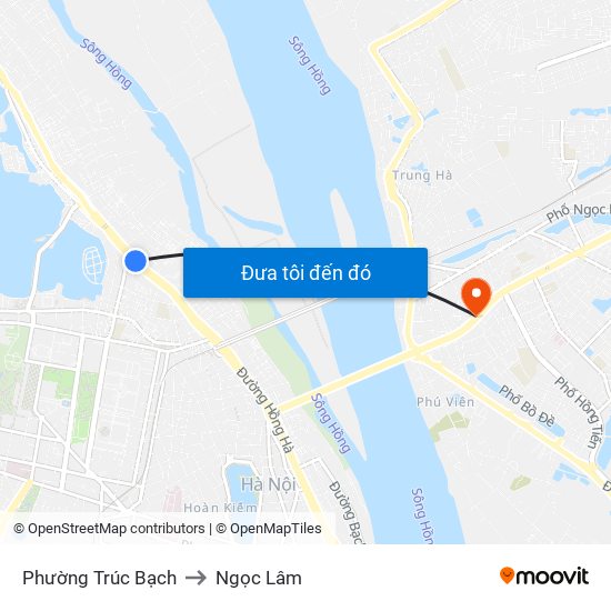 Phường Trúc Bạch to Ngọc Lâm map