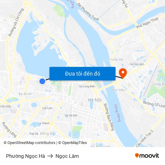 Phường Ngọc Hà to Ngọc Lâm map