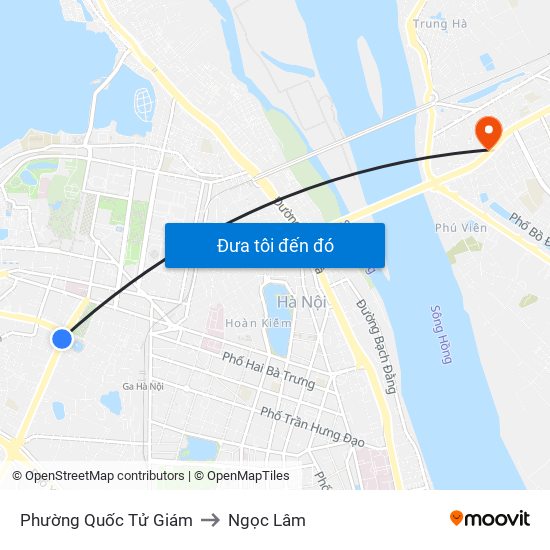 Phường Quốc Tử Giám to Ngọc Lâm map