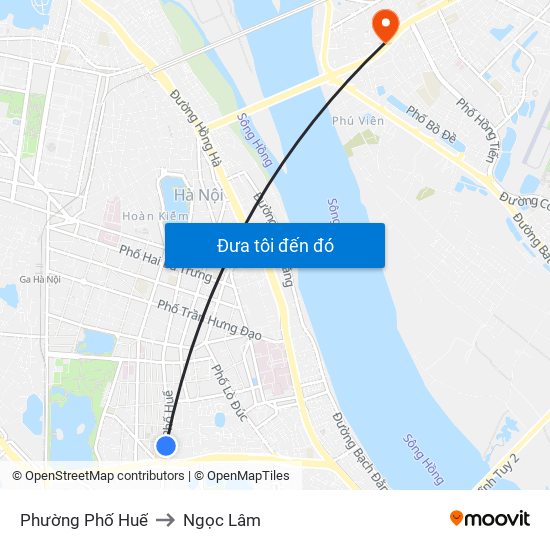 Phường Phố Huế to Ngọc Lâm map