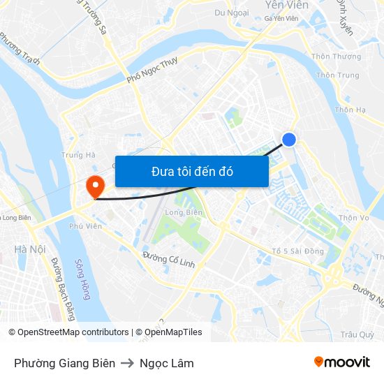 Phường Giang Biên to Ngọc Lâm map