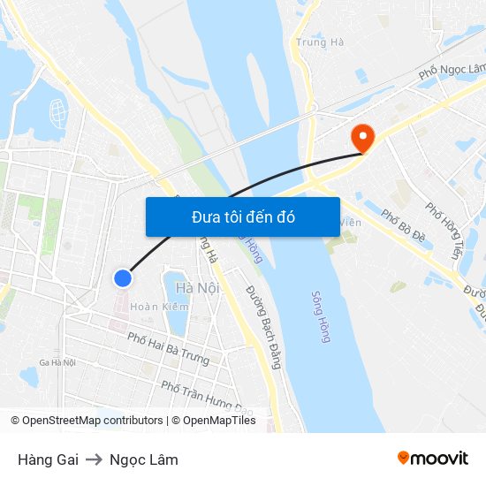 Hàng Gai to Ngọc Lâm map