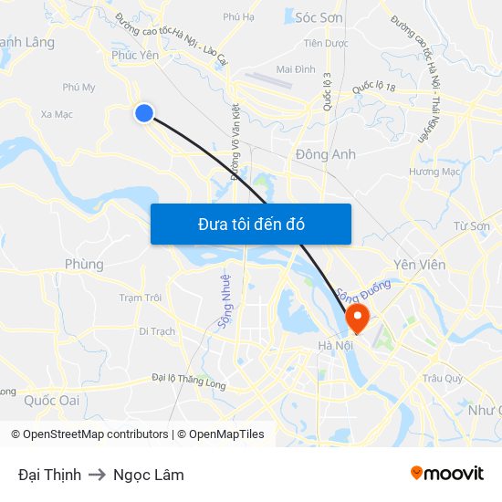 Đại Thịnh to Ngọc Lâm map