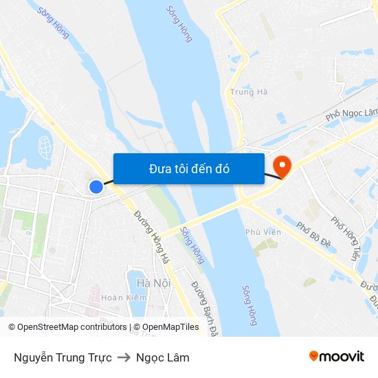 Nguyễn Trung Trực to Ngọc Lâm map