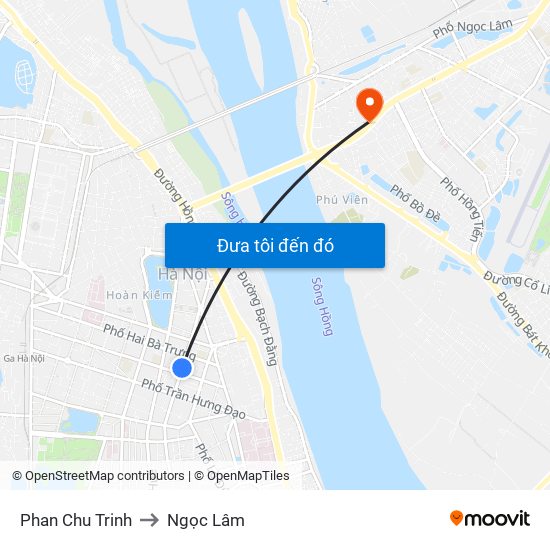 Phan Chu Trinh to Ngọc Lâm map