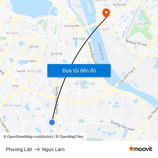 Phương Liệt to Ngọc Lâm map