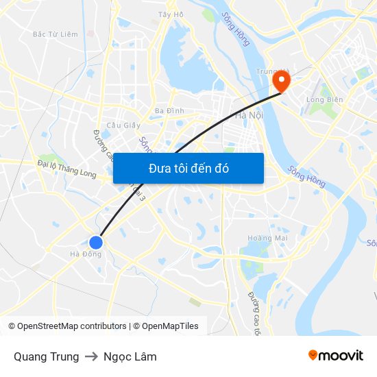Quang Trung to Ngọc Lâm map