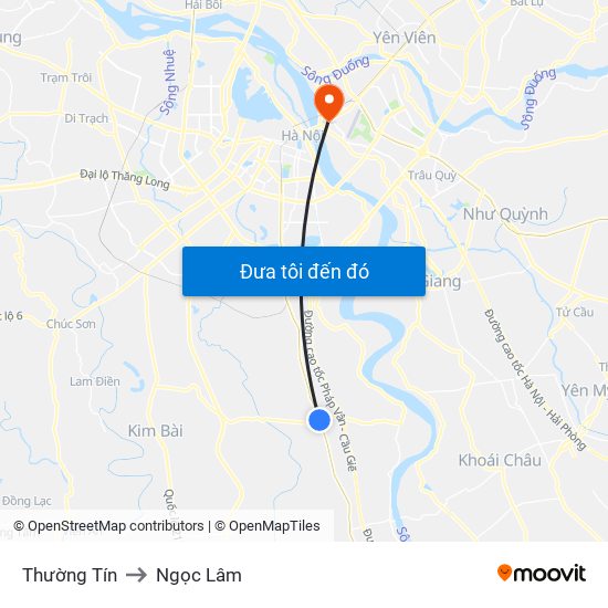 Thường Tín to Ngọc Lâm map