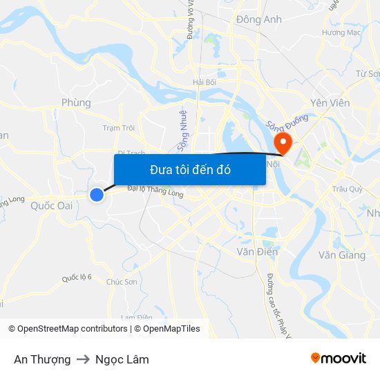 An Thượng to Ngọc Lâm map