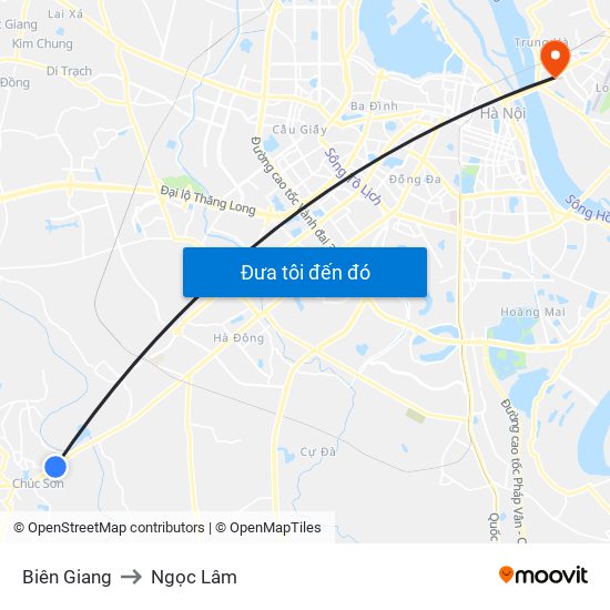 Biên Giang to Ngọc Lâm map