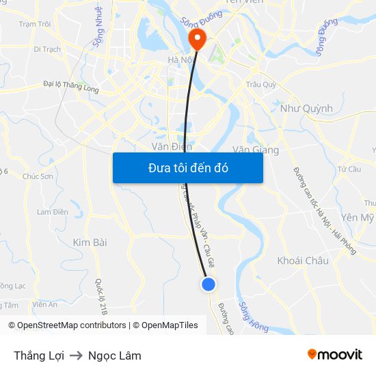 Thắng Lợi to Ngọc Lâm map