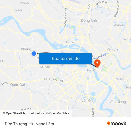 Đức Thượng to Ngọc Lâm map