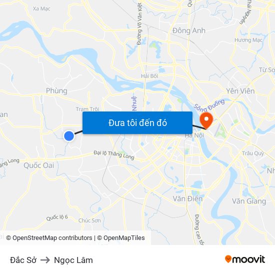 Đắc Sở to Ngọc Lâm map