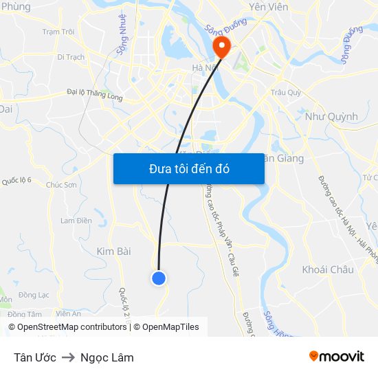 Tân Ước to Ngọc Lâm map