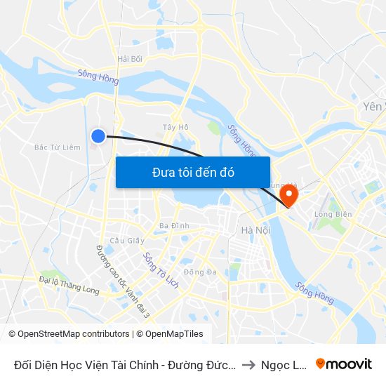 Đối Diện Học Viện Tài Chính - Đường Đức Thắng to Ngọc Lâm map