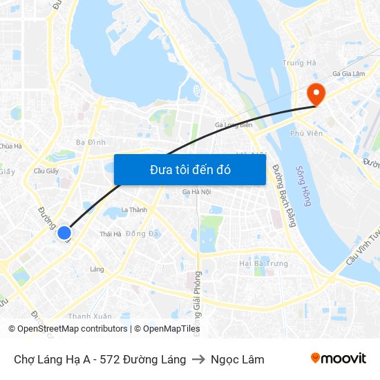 Chợ Láng Hạ A - 572 Đường Láng to Ngọc Lâm map