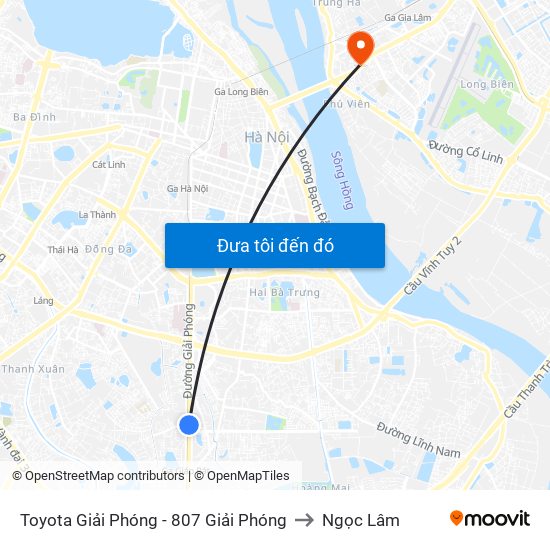 Toyota Giải Phóng - 807 Giải Phóng to Ngọc Lâm map