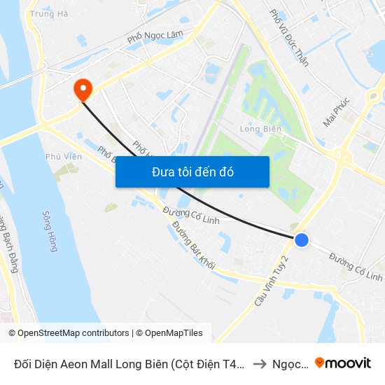 Đối Diện Aeon Mall Long Biên (Cột Điện T4a/2a-B Đường Cổ Linh) to Ngọc Lâm map