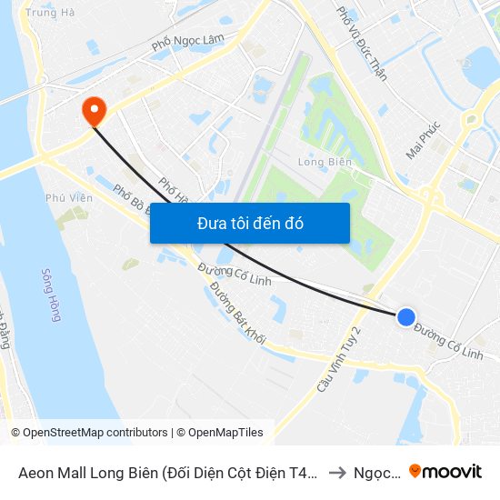 Aeon Mall Long Biên (Đối Diện Cột Điện T4a/2a-B Đường Cổ Linh) to Ngọc Lâm map