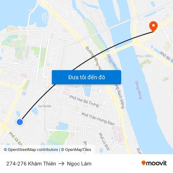 274-276 Khâm Thiên to Ngọc Lâm map