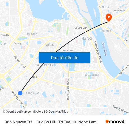 386 Nguyễn Trãi - Cục Sở Hữu Trí Tuệ to Ngọc Lâm map