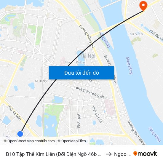 B10 Tập Thể Kim Liên (Đối Diện Ngõ 46b Phạm Ngọc Thạch) to Ngọc Lâm map