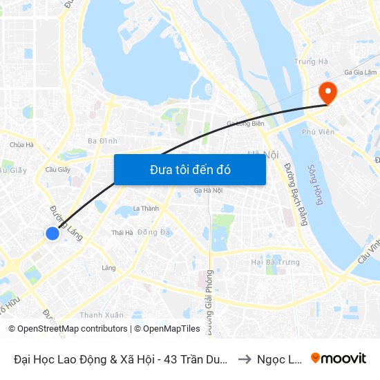 Đại Học Lao Động & Xã Hội - 43 Trần Duy Hưng to Ngọc Lâm map
