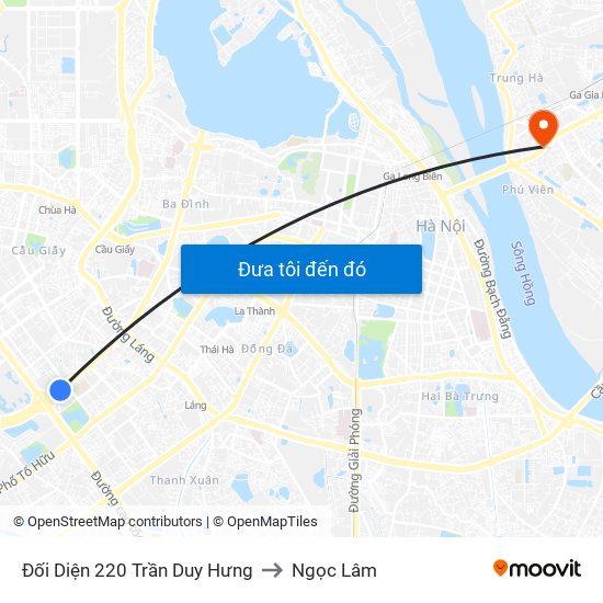 Đối Diện 220 Trần Duy Hưng to Ngọc Lâm map