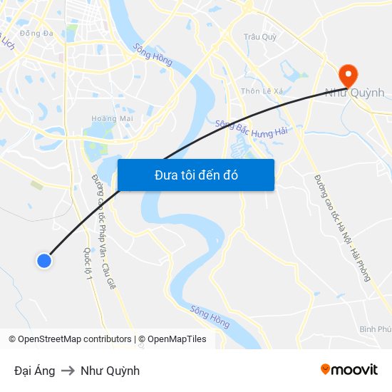 Đại Áng to Như Quỳnh map